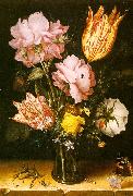 Berghe, Christoffel van den Bouquet of Flowers on a Stone Ledge oil painting